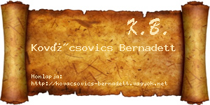 Kovácsovics Bernadett névjegykártya