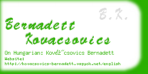 bernadett kovacsovics business card